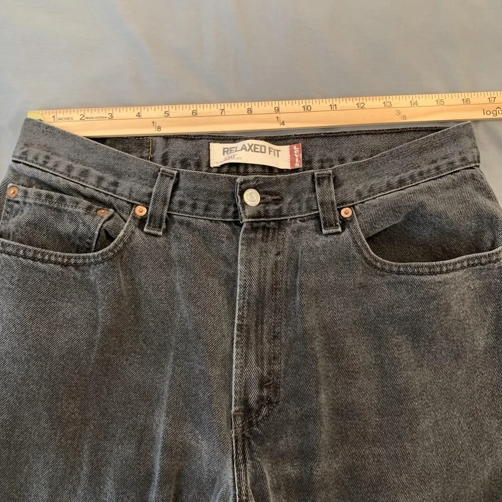 Levis 550 Jeans Mens 34x32‎ Gray Stone Wash Relaxed Fit Tapered Leg Denim Pants